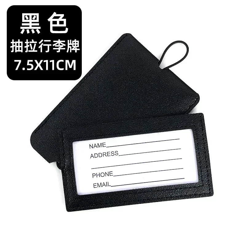Fashion Pu Leather Multicolor Luggage Tags Women Suitcase Bag Name ID Address Holder Baggage Label Travel Accessories