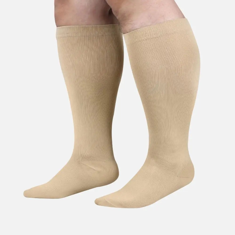 Plus Size Compression Socks Extra Wide Calf 2XL-4XL Knee High Stockings Circulation Swelling Support Soft Calves Leg Stockings