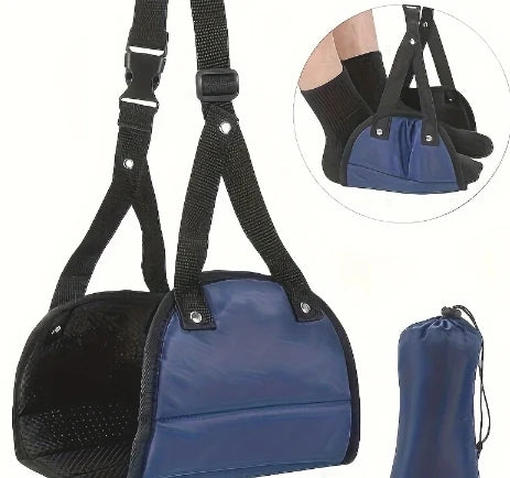 Airplane Footrest with Adjustable Strap, Portable Hammock Leg Rest, Perfect Travel Accessories