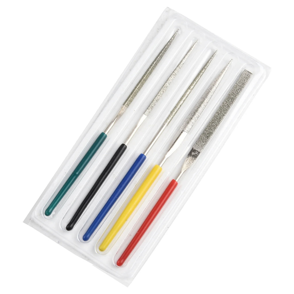5Pcs Small Diamond-Files Needle Set 2×100mmMini Needle File Kit Pocket Diamond-Files DIY Woodworking Hand Tools
