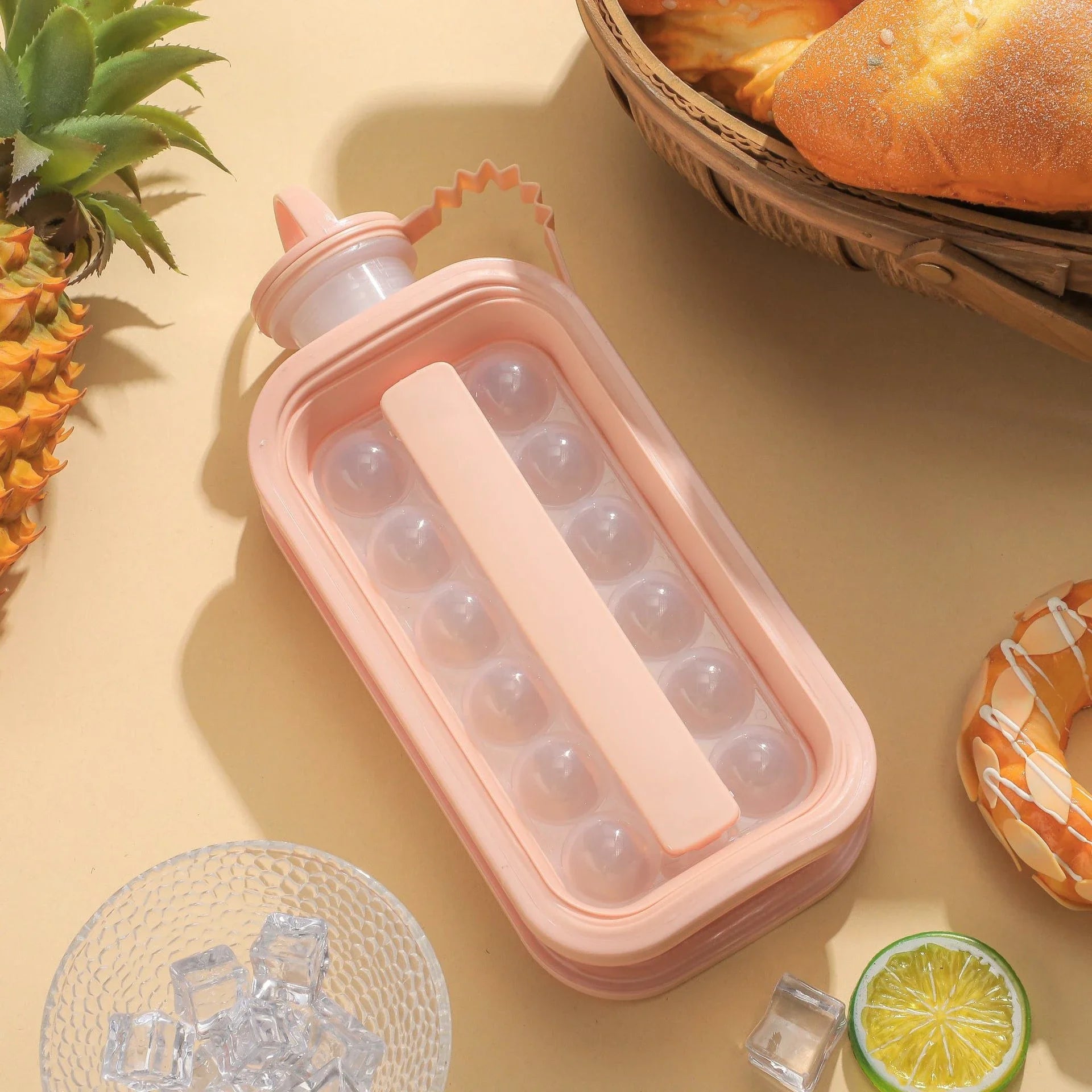 2-in-1 New Ice Hockey Pot Making Silicone Portable Cold Drink Ice Cup Ice Ball Molds Collapsible Ice Maker Home Travel