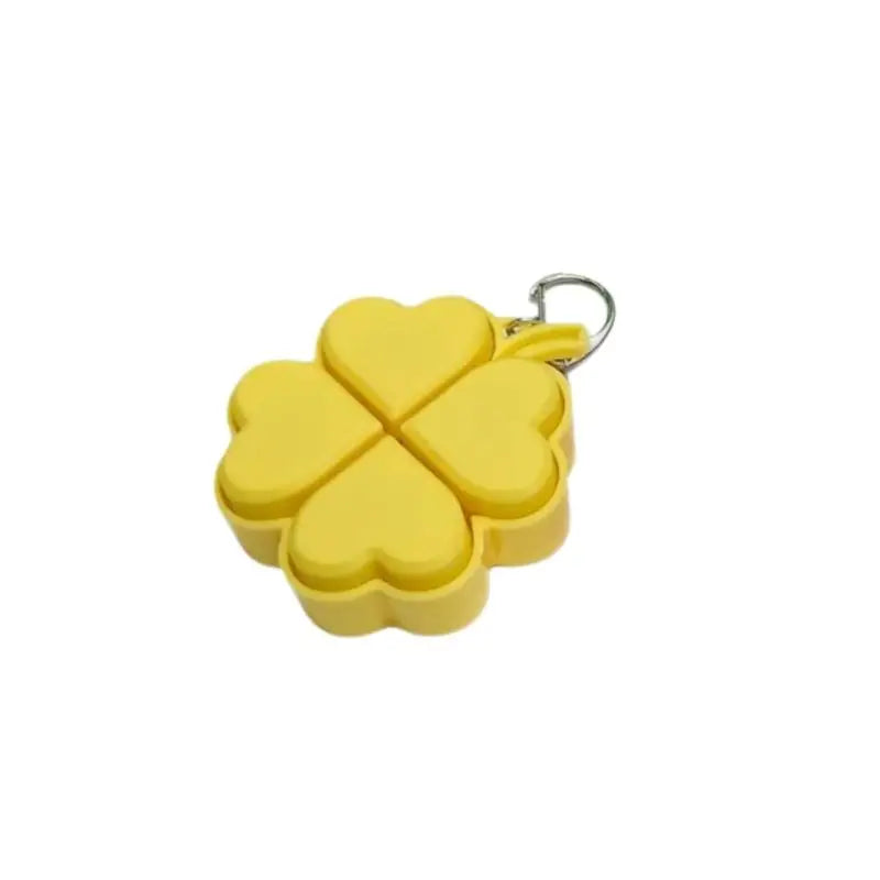 Lucky Four-Leaf Clover LED Light Up Keychain Clickable Buttons Stress Relief Toy Backpack Pendant Party Gift For Kids Adults