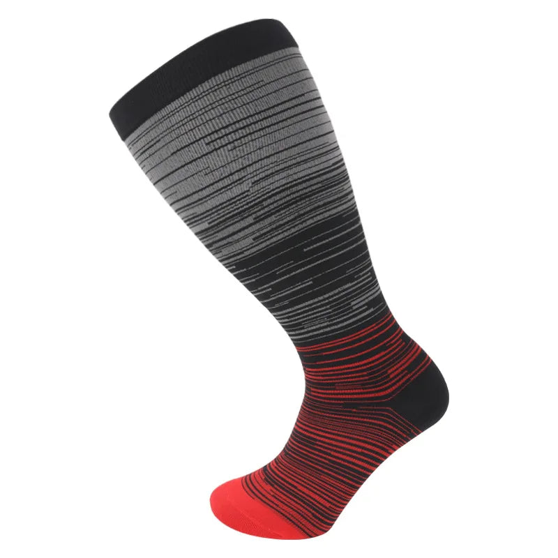 2XL-7XL Plus Size 20-30 mmHg Compression Socks for Women Men Wide Calf Extra Large Knee High Flight Sock for Circulation Support