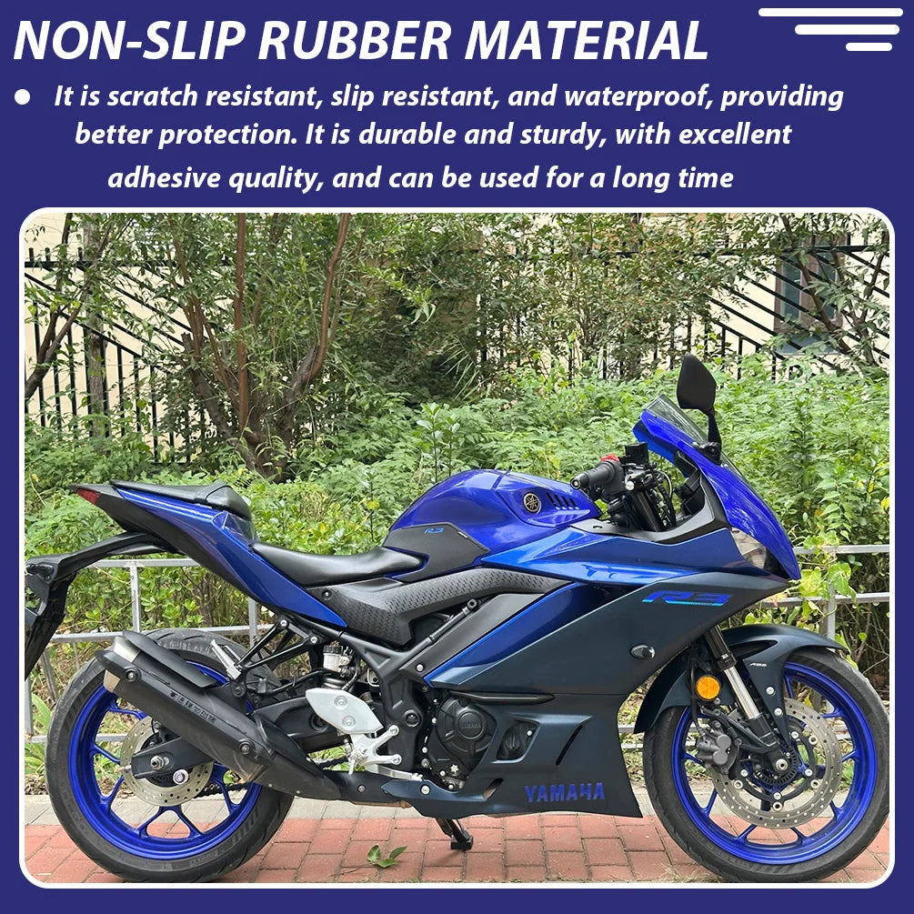 For YAMAHA YZF R3 YZF-R3 2019-2025 2023 Tank Pad Motorcycle Side Grips Gas Fuel Oil Kit Knee Stickers Decals Protector Sticker