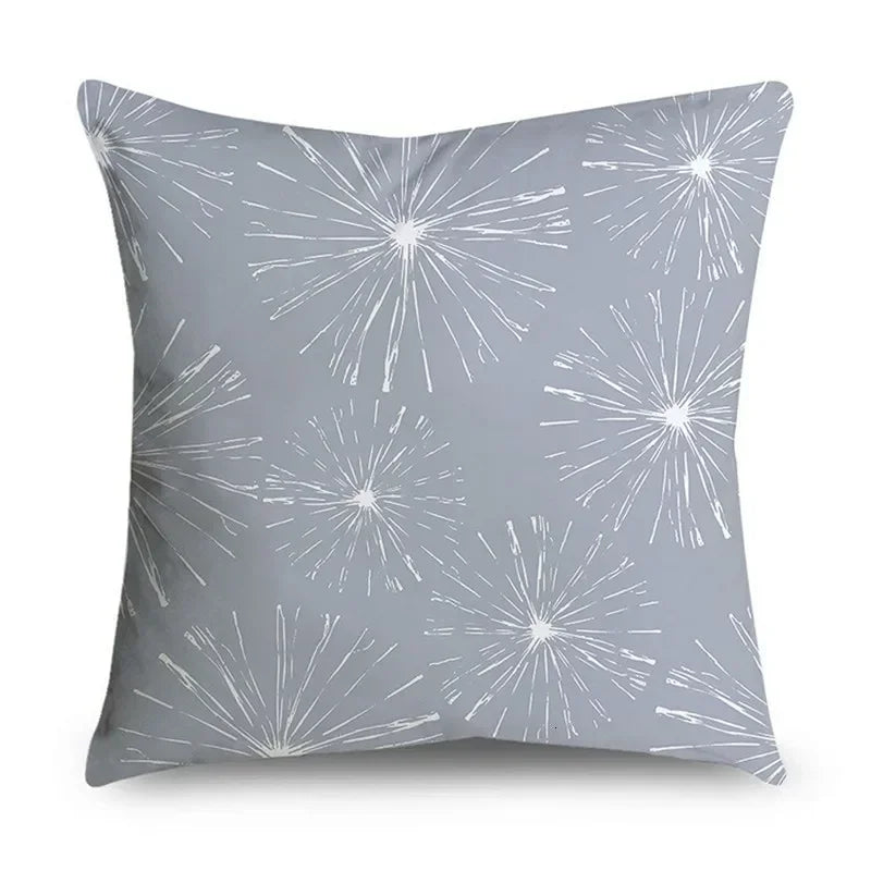 Gray Striped Geometric Double-sided Printed pillow cover Short plush Suitable living rooms bedrooms sofas throw cushion cover