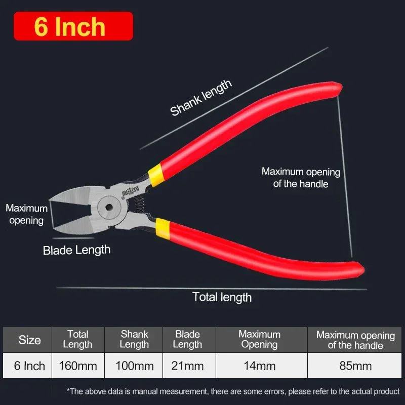5/6 Inch Cr-V Mini Electronic Wire Stripping Pliers Diagonal Pliers Side Cutter Plastic Cable Nipper DIY Repair Tools