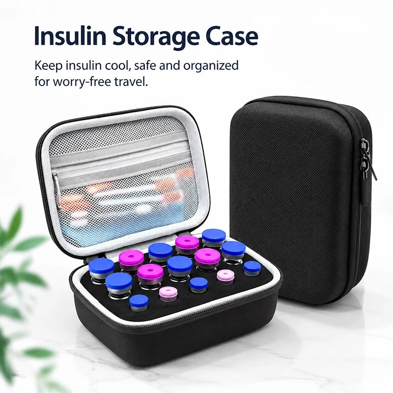 Insulin Vial Storage Case Peptide Storage Box 10/15/30 Grids Storage Bags Medicine Cases Portable Storage Bag Peptide Case