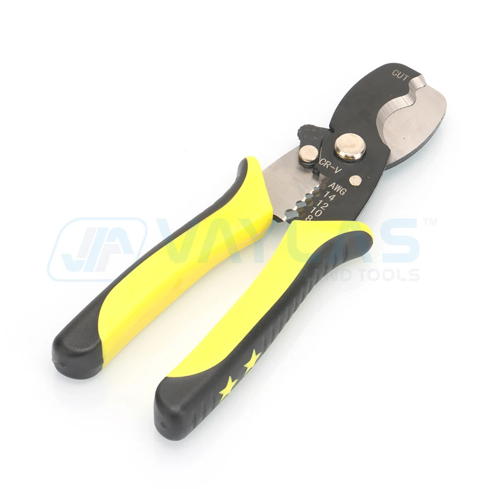 Multifunctional Cable Wire Stripper Stripping Cutter Knife Crimper AWG & Metric Scale