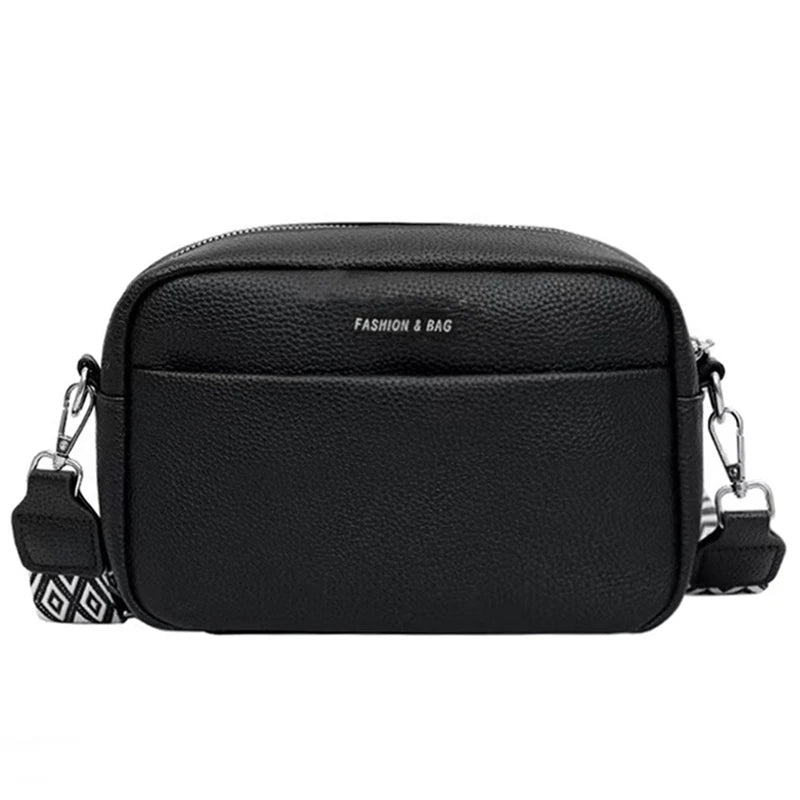 Elegant Faux Leather Camera Crossbody Bag Letter Strap Adjustable Lightweight for Daily Commute Casual Stylish Functional Bag