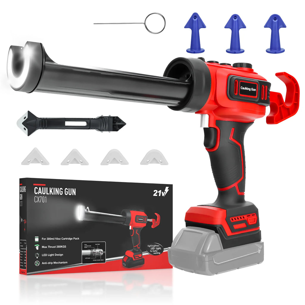 Electric Caulking Gun Stepless Speed Cordless Silicone Gun 10oz/300ml Glass Glue Gun Filling Sealing For Milwaukee 18V Battery