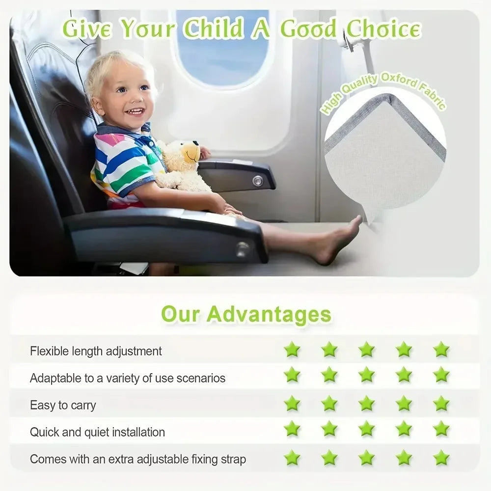 Kids Travel Airplane Bed Baby Pedals Bed Portable Travel Foot Rest Hammock Kids Bed Airplane Seat Extender Leg Rest For Kids，Zr
