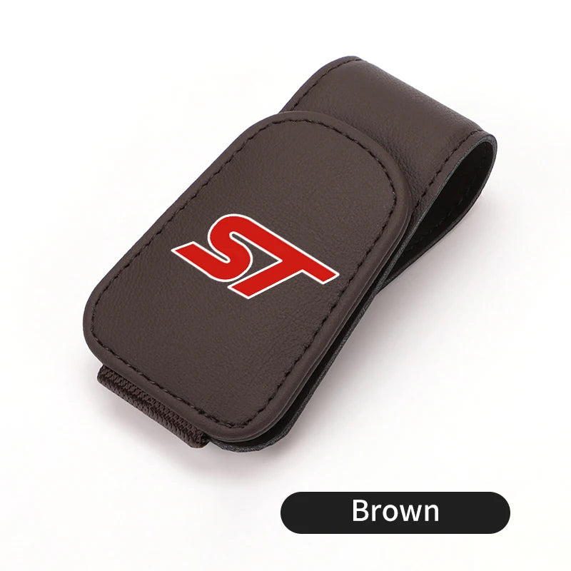 For Ford Magnetic Car Glasses Holder Sunshade Platep Card Ticket Clip ST Racing RS S Mustang Kuga Fiesta Fusion Mondeo Edge