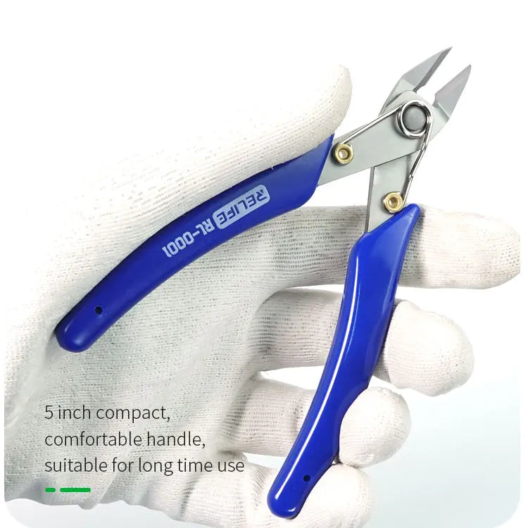 RELIFE RL-0001 Precision Cutting Pliers 5'' inch High Hardness Stainless Steel Sharp Toughness Diagonal Electronic Cable Pliers