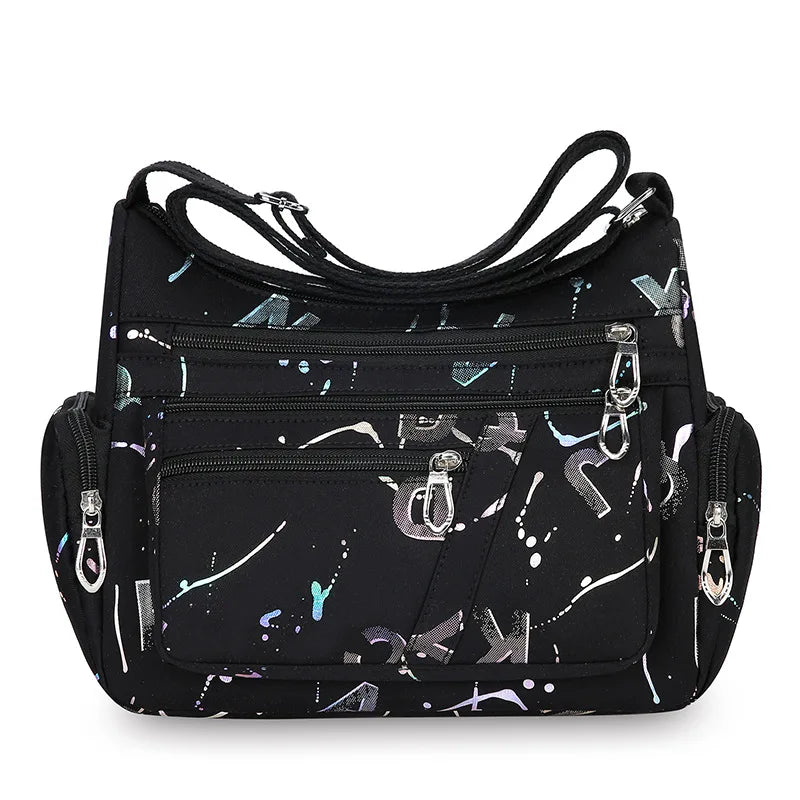 New Fashion Multi-compartment Women's Shoulder Bag Nylon Printed Bag Outdoor Casual Large Capacity Crossbody Bag Drop Shipping