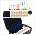 8pcs Chakra Tuning Forks 126.22/136.1/141.27/172.06/194.18/210.42/221.23/272.2Hz Wood Stands Activator Hammer Valise Gift Box