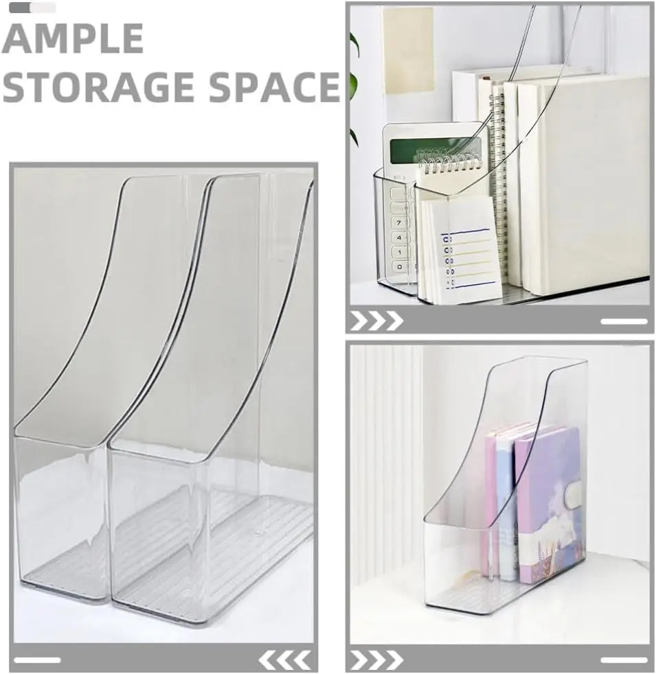 Acrylic A4 Storage Filing Box for Documents Plastic Paper File Organizer Vertical Magazine Rack Desk Folder Desktop Supplies