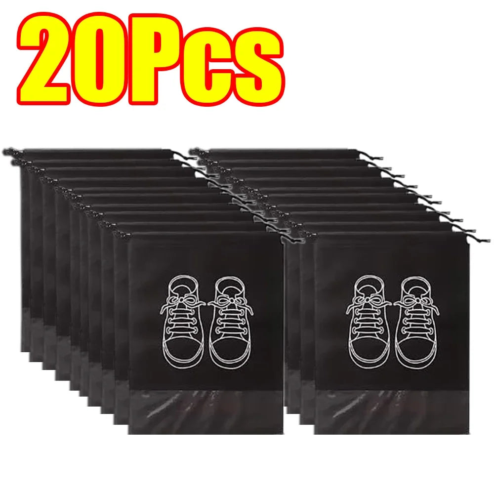 1-50Pcs Shoes Storage Organizer Bags Waterproof Pocket Clothing Classified Hanging Bag Non-Woven Shoe Dust Bags Moistureproof