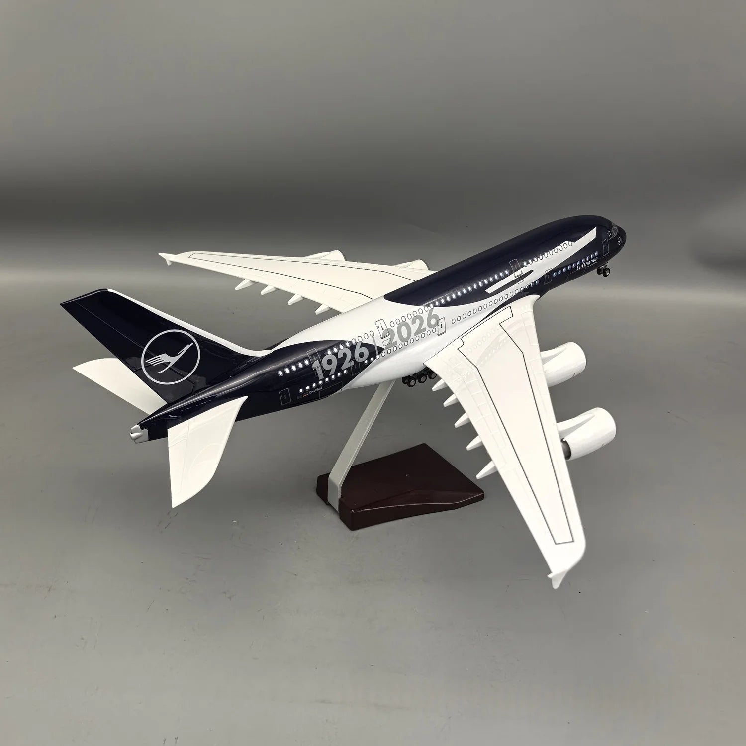 New 45cm Lufthansa A380 100 Years Collectible 1/160 Large Scale Resin Airplane Model Toy Kit for Collections Displays or Gift