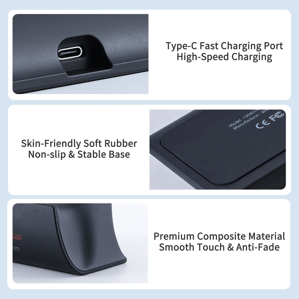 Controller Charging Dock for Nintendo Switch 2 Pro Controller, Dual USB-C Charging Station with LED Indicator, Anti-Slip Stand