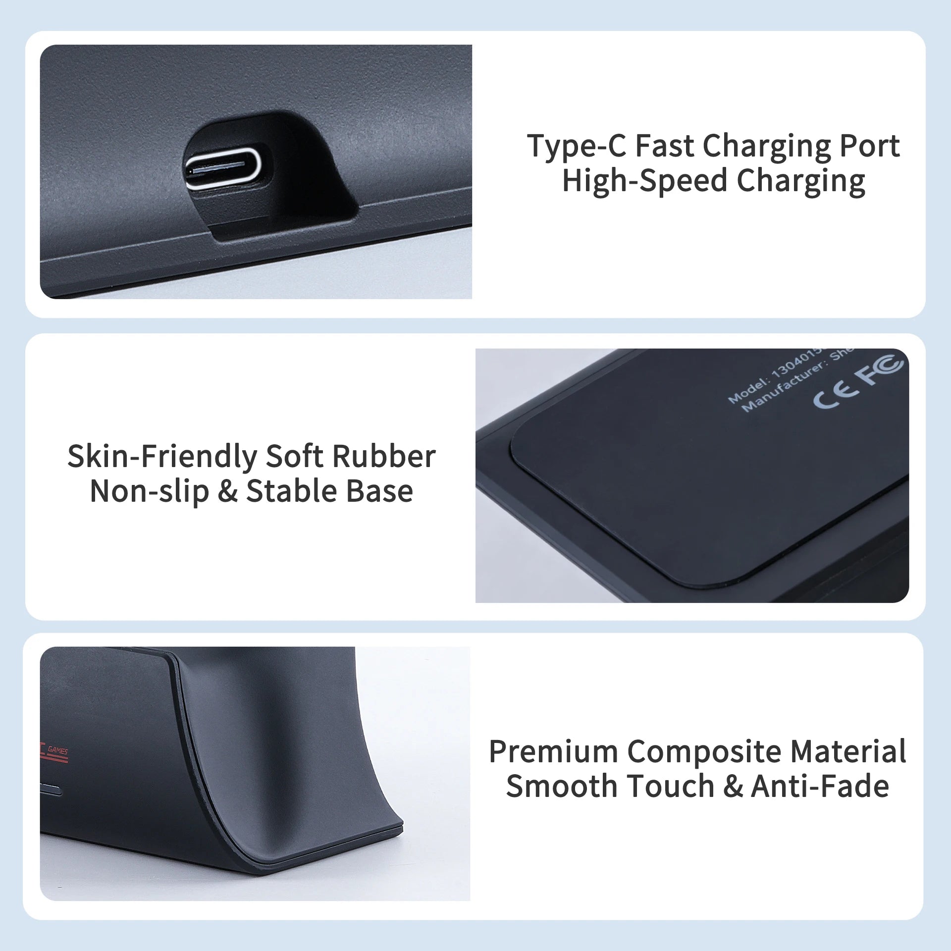 Controller Charging Dock for Nintendo Switch 2 Pro Controller, Dual USB-C Charging Station with LED Indicator, Anti-Slip Stand