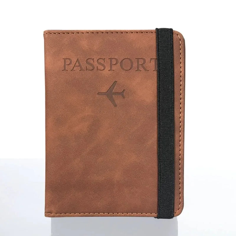 Vintage RFID PU Leather Passport Cover Multi-Function Wallet Case with ID Bank Card Slots for Women & Men Travel Accessory