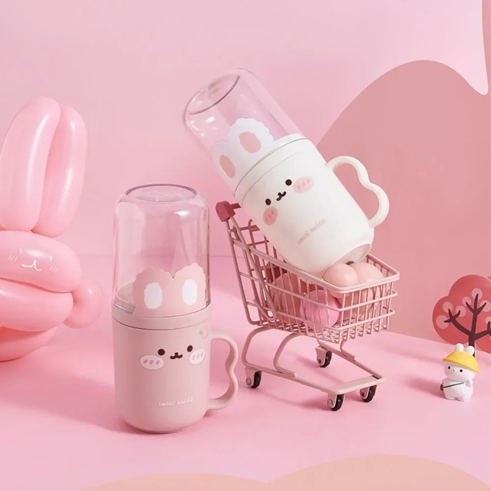 Cute Cartoon Toothbrush Storage Box Portable Mouthwash Cup Plastic Wash Cup for Travel