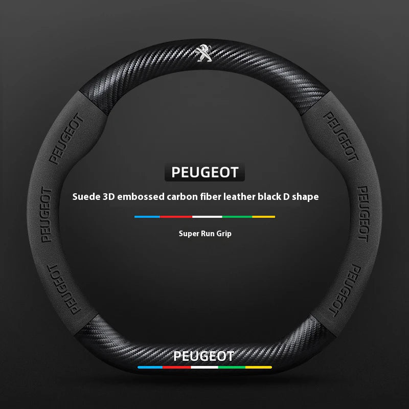 Car Steering Wheel Cover For Peugeot 106 107 108 206 207 208 301 307 308 406 407 408 508 607 2008 3008 4008 5008 GT RCZ Rifter