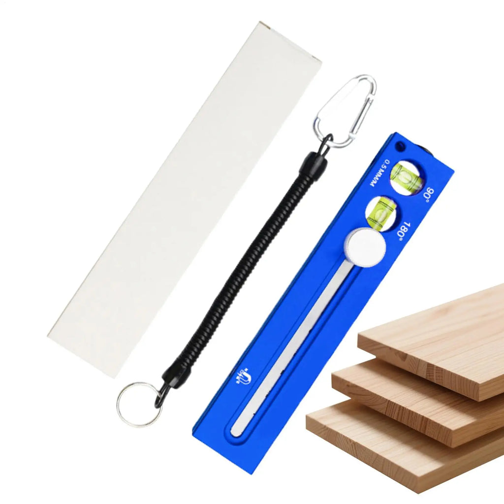 Multi Functional Marking Level Aluminum Alloy Pocket Level And Depth Gauge Woodworking Ruler Square Scriber Marking Line Ruler