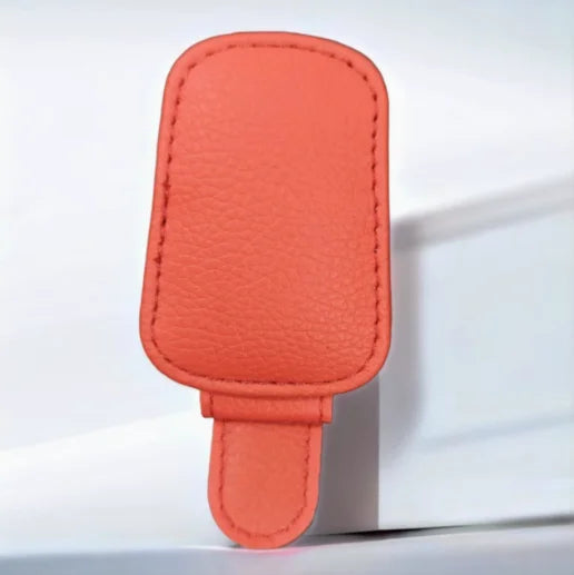 Faux Leather Sunglass Clip Strong Magnetic Sunglasses Holder Car Auto Sun Visor Eyeglass Hanger Clips Car Sunshade Accessories