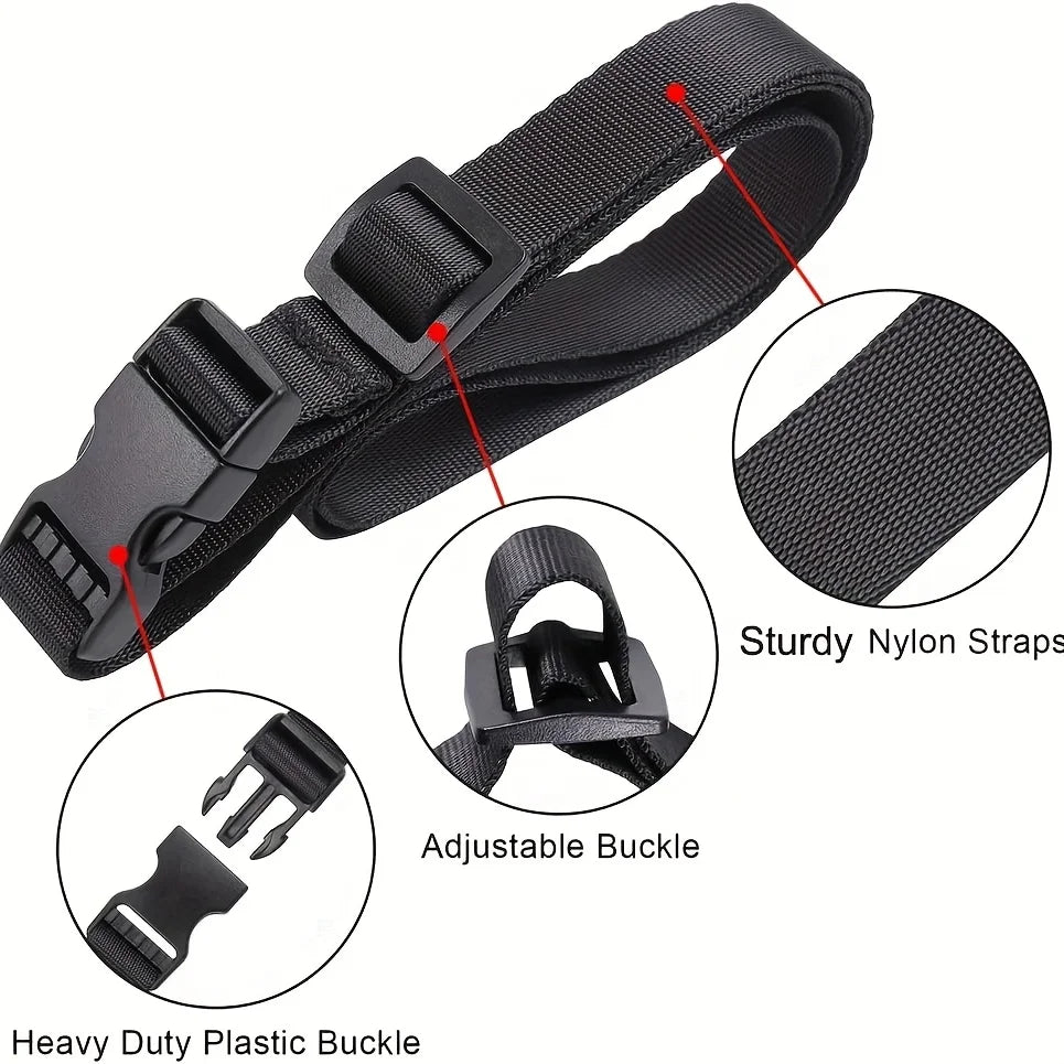 4pcs Adjustable Luggage Straps, Reusable Nylon Fasteners for Suitcase, Travel Packing, Bike Rack, Tent, Backpack, Cargo Securing