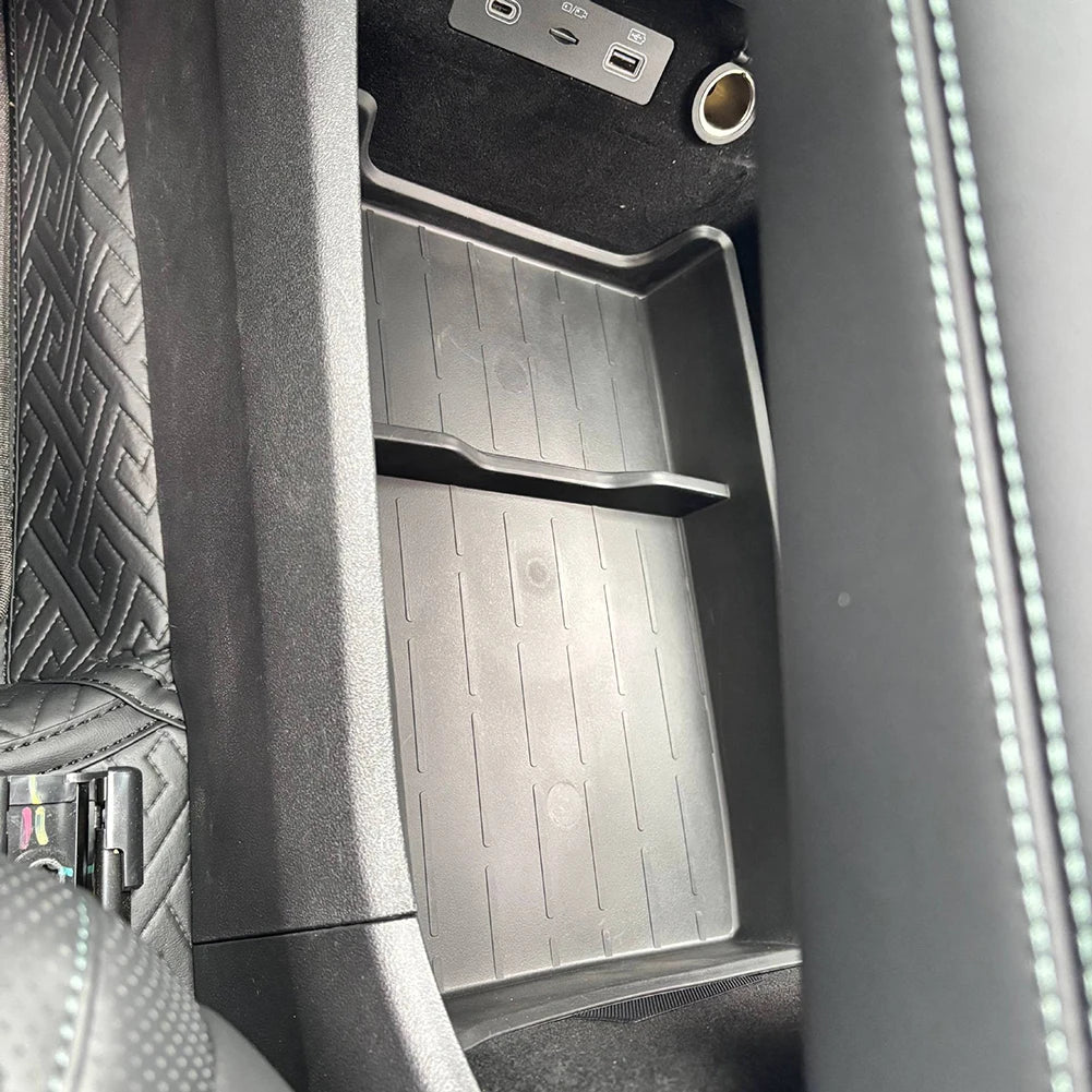 For BYD Sealion 7 2024-2026 Armrest Storage Box Cup Holder Central Control Storage Box Black Car Interior Storage Accessories