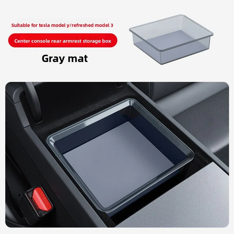For Tesla Model Y / New Model 3 Highland Center Console Armrest Hidden Storage Box ABS Organizer Tray Accessories