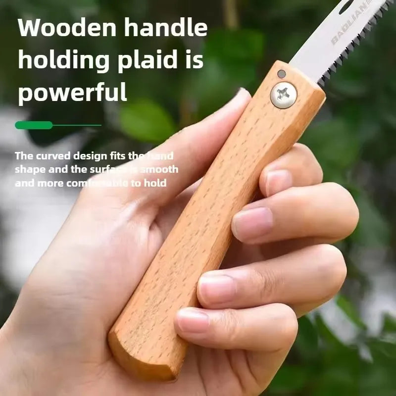 Mini Folding Manual Saw Non-slip Wooden Handle Pull Foldable Saw Flush Cut Trim Saw for Handsaw Woodworking Plastic Cutting Tool