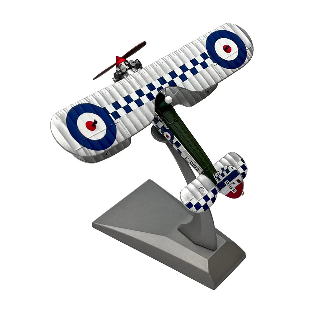 1:72 Scale WWI British Royal Air Force Bristol Bulldog Biplane Propeller Fighter Diecast Metal Plane Aircraft Model Collection
