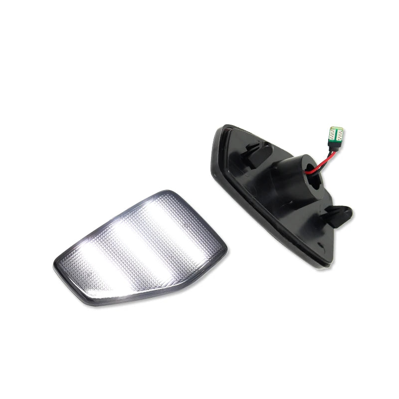 2pcs Smoked/clear Full LED Amber/white Front Side Marker Lights For 05/06-10 Hummer H3/09-10 H3T