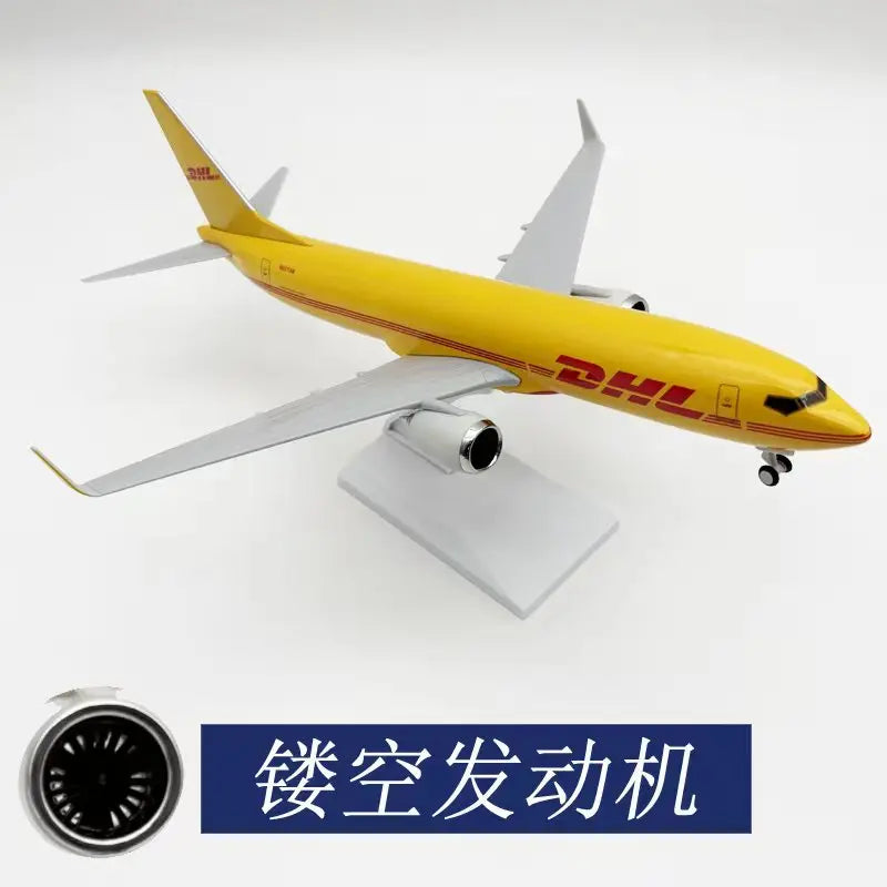 B737 DHL Airlines 30cm 1/240 Scale Aircraft Model Kit Children Toy Miniature Airplane Aviation for Collections and Displays Gift