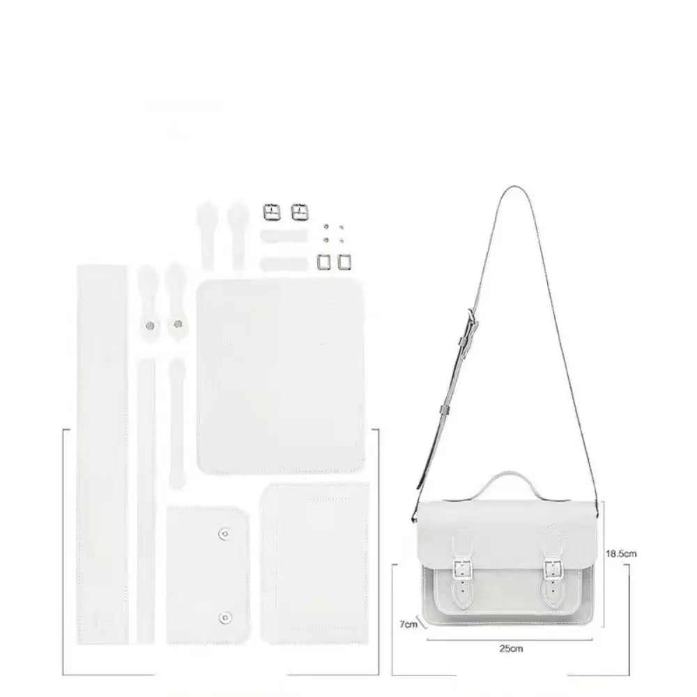 New PU Leather DIY Material Bag 10 Colors DIY Cambridge Messenger Bag Hand-stitched Self-made Bag Women