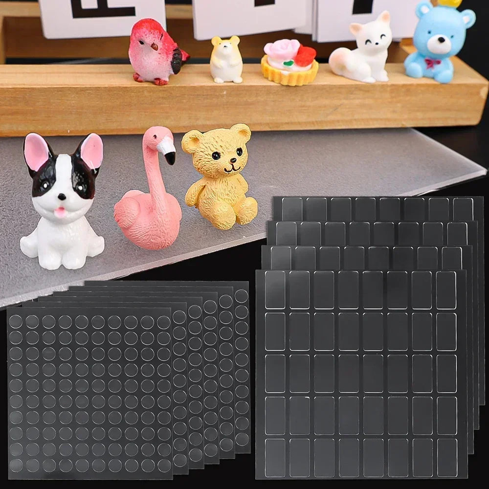 100-2000PCS Clear Gel Glue Pads Double-sided Adhesive Dots Removable Sticky Patch No Trace Wall Hanging Crafts Poster Dolls Glue