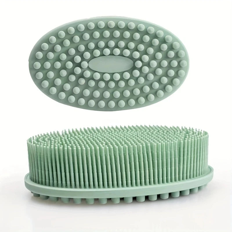 Bath And Shampoo Brush, Silicone Body Scrubber For Use In Shower, Exfoliating Body Brush, Premium Silicone Loofah, Head Scrubber