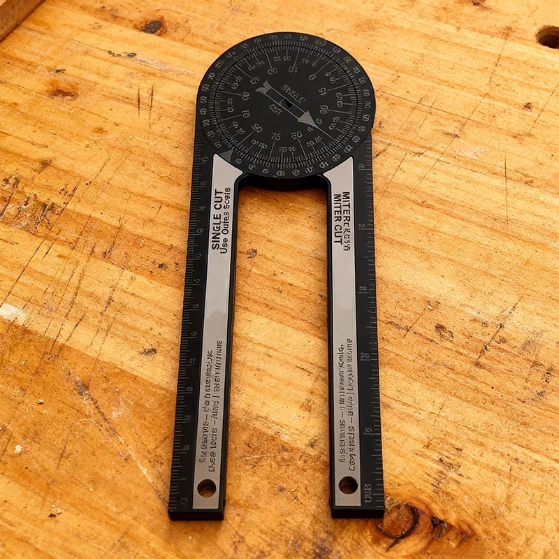 New 360° Horizontal Angle Gauge Protractor Woodworking Square Cutting Locator Angle Gauge Aluminum Alloy Plastic