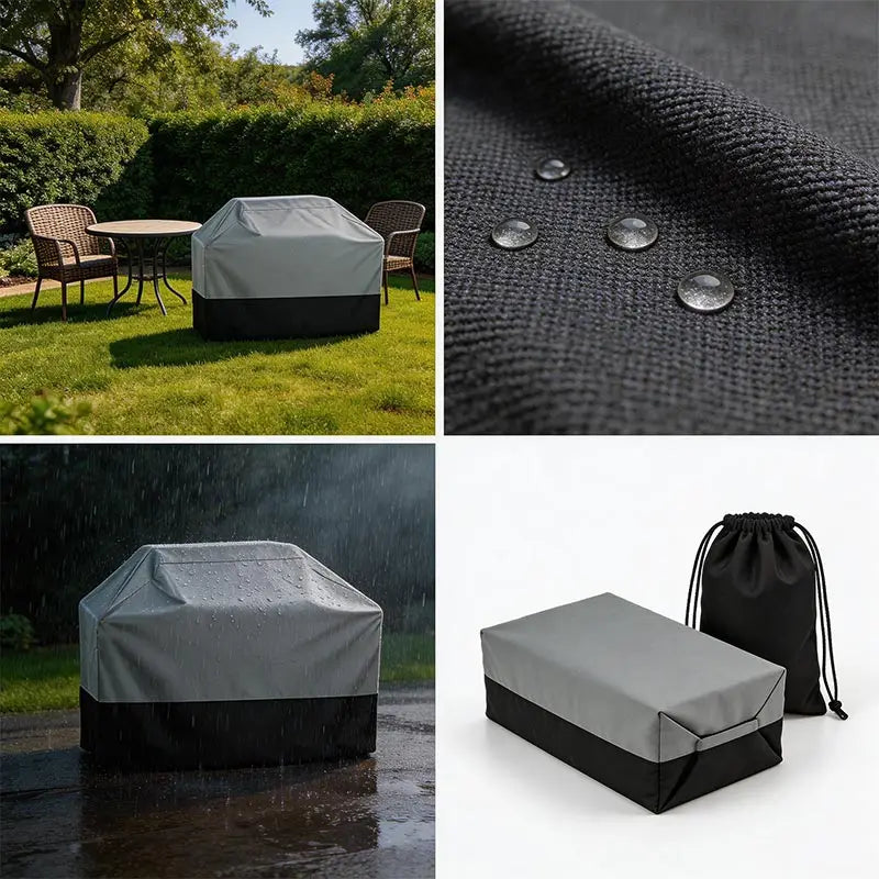 210D 5 -Size BBQ Grill Cover Anti-Dust Waterproof Weber Heavy Duty Charbroil BBQ Cover Outdoor Rain Protective Barbecue Cover