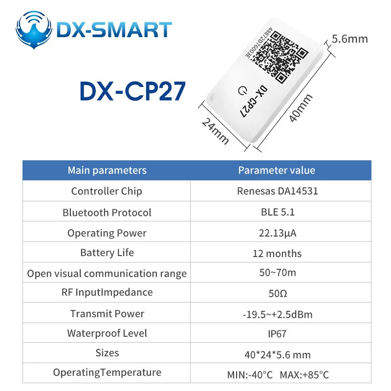 DX-SMART 120m Long Range size Smallest Eddystone ibeacon Ble Bluetooth Beacon DX-CP28 iot device for indoor tracking beacon