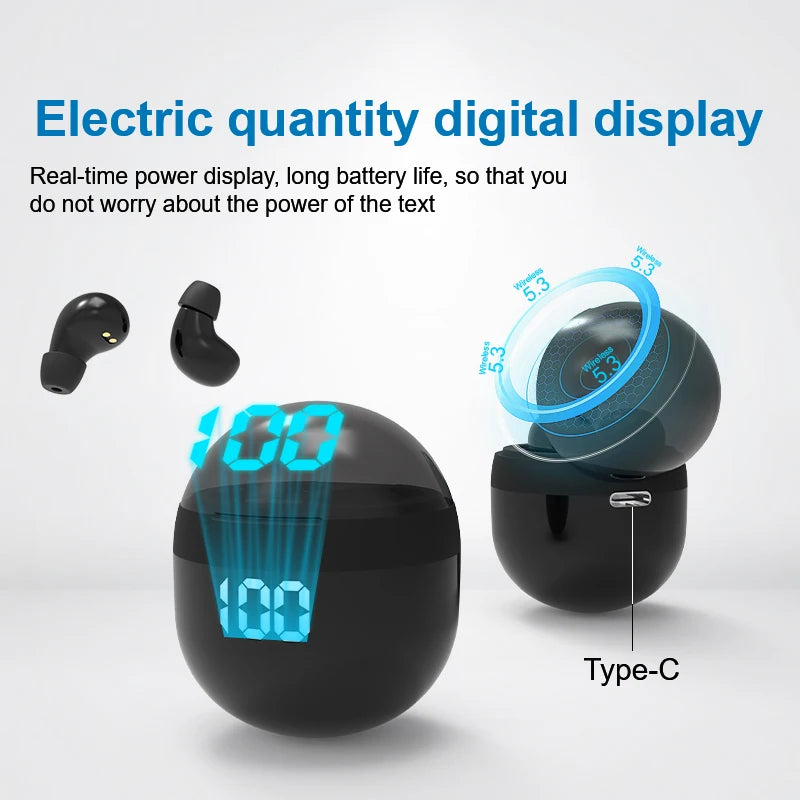 Super bass Sleep Headphones Wireless Bluetooth Earphones With Mic Sports Earbuds Noise Reduction Mini HD Headset For Smart Phone