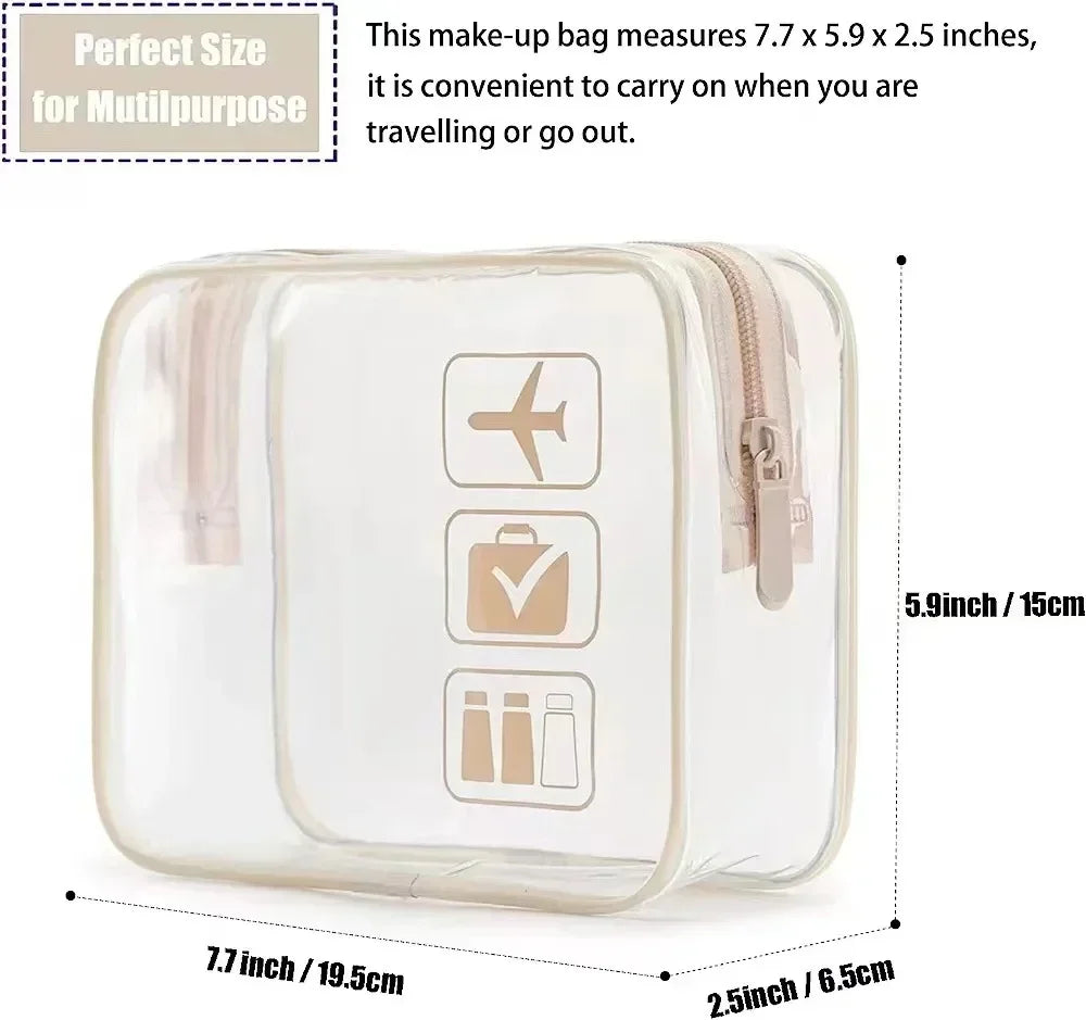 Women Transparent PVC Travel Packing Organizers Bag Cases Pouch Travel Toothbrush Towel Luggage Cosmetic Toiletry Storage Bag