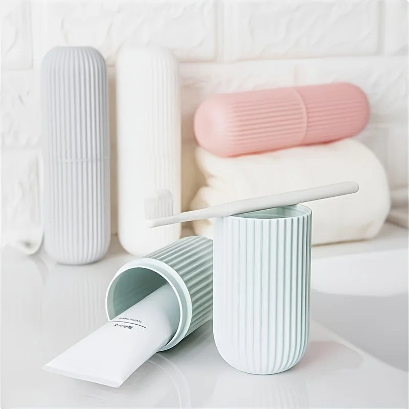 1PC Portable Toileting Cup, Brushing and Rinsing Cup Set, Dental Jar, Large Toothpaste Tube, Dental Appliance Storage Box