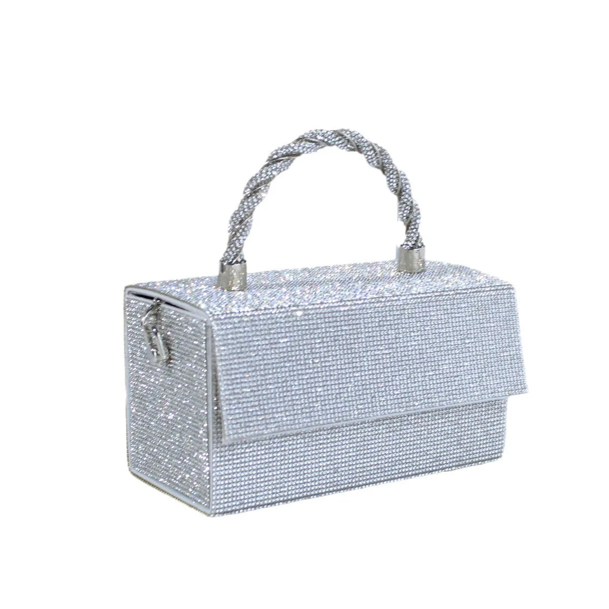 High-end fashion diamond-encrusted shiny women's dinner bag exquisite versatile dress bag temperament chain square bag