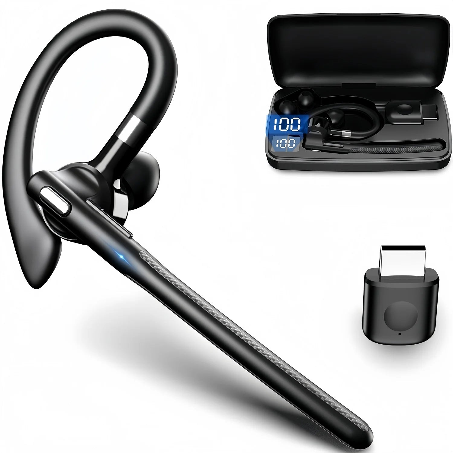 Bluetooth Earphones 5.4 Headphones Stereo Handsfree Noise Canceling Wireless Business Headset With ENC Mic For All Smart Phones