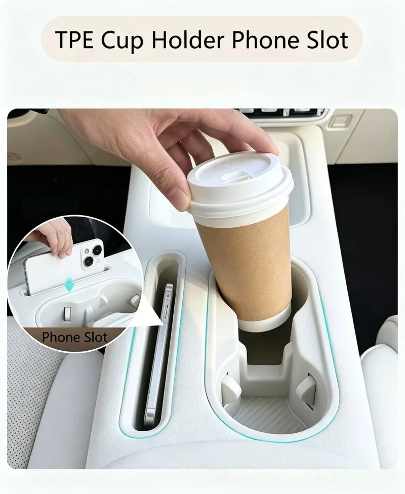 Car Center Console Storage Box Silicone Cup Holder TPE Mobile Phone Slot for Ora 5 2026 Model Interior Protection Accessories