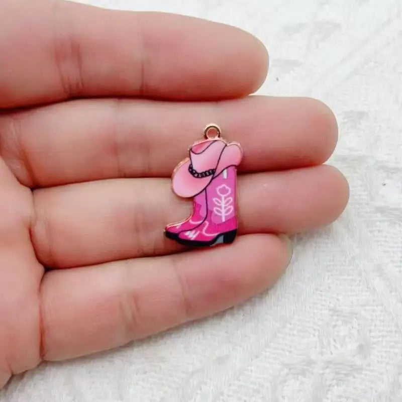 12pcs Western Cowboy Boots Hat Pendant DIY Accessories Pendant Earrings Keychain Necklace Bracelet Accessories