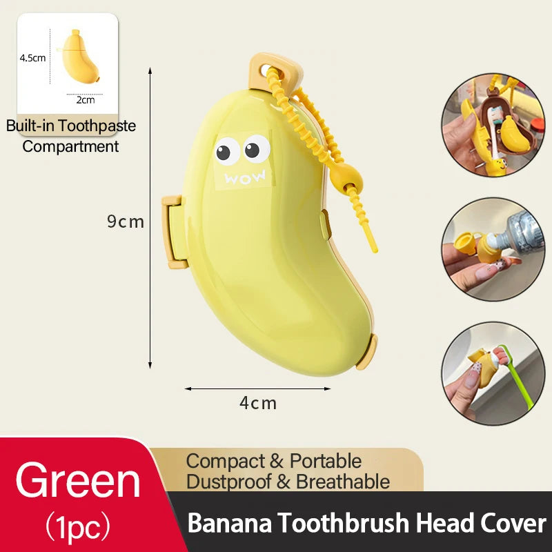 Banana Cover for Toothbrush Compact and Convenient Toothbrush Protector Travel Toothbrush Toothpaste Storage Box LXYJSN06